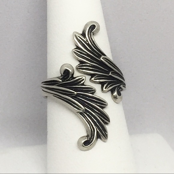 Sterling Silver Wing Bypass (Adjustable) Ring - Picture 1 of 4